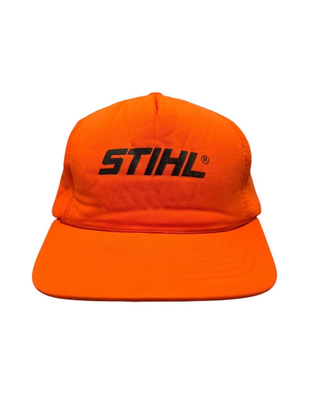 STIHL Blaze Orange Trucker Hat Snapback Foam Hunting Cap Adjustable 90s Outdoor